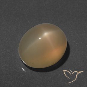 Piedra lunar estrella Dorado durazno claro natural de 9.66 ct, Ovalada, Translúcido