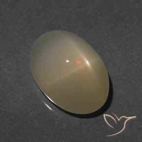 Piedra lunar estrella Amarillo claro natural de 8.92 ct, Ovalada, Translúcido