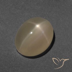 Piedra lunar estrella Naranja marrón natural de 5.19 ct, Ovalada, Translúcido