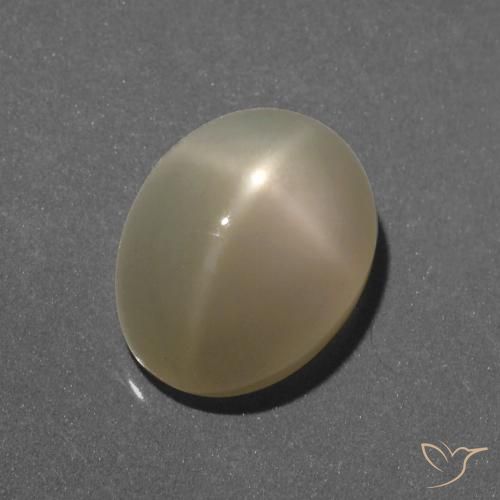 6.35ct Natural Amarillo claro Piedra lunar estrella, Ovalada, Translúcido