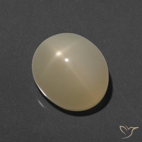 7.49ct Natural Amarillo claro Piedra lunar estrella, Ovalada, Translúcido, Photo A