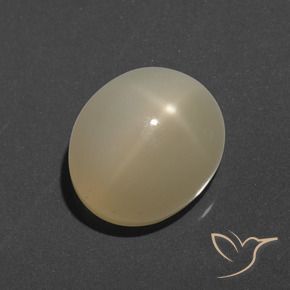 Piedra lunar estrella Amarillo claro natural de 7.49 ct, Ovalada, Translúcido