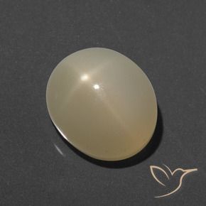 Piedra lunar estrella Amarillo claro natural de 7.49 ct, Ovalada, Translúcido