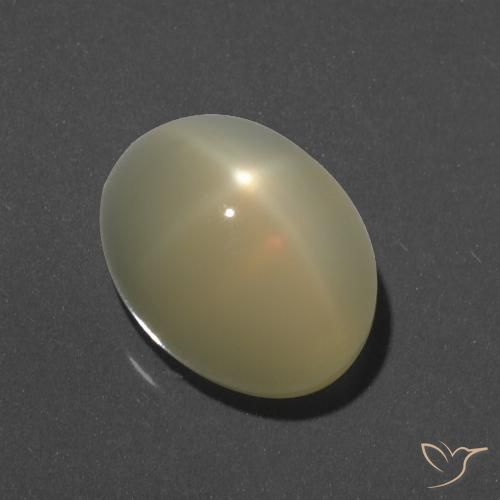 7.95ct Natural Amarillo claro Piedra lunar estrella, Ovalada, Translúcido, Photo A