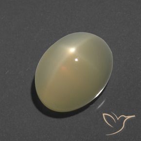 Piedra lunar estrella Amarillo claro natural de 7.95 ct, Ovalada, Translúcido
