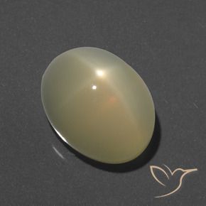 Piedra lunar estrella Amarillo claro natural de 7.95 ct, Ovalada, Translúcido
