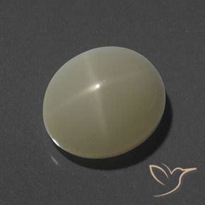 Piedra lunar estrella Amarillo claro natural de 8.98 ct, Ovalada, Opaco