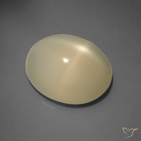 5.83ct Natural Amarillo claro Piedra lunar estrella, Ovalada, Translúcido, Photo A