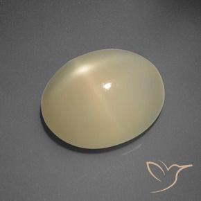 Piedra lunar estrella Amarillo claro natural de 5.83 ct, Ovalada, Translúcido