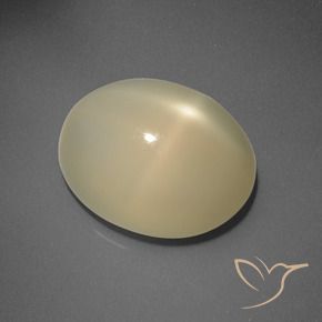 Piedra lunar estrella Amarillo claro natural de 5.83 ct, Ovalada, Translúcido