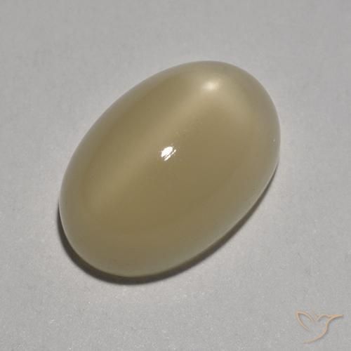 Piedra lunar estrella Marrón pálido natural de 5.38 ct, Ovalada, Translúcido