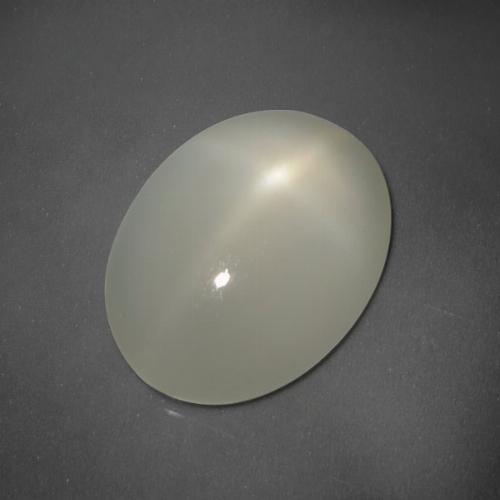 Piedra de luna estrella blanco natural de 5,60 ct, corte óvalo, translúcido