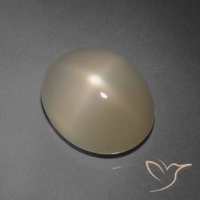 Piedra lunar estrella Marrón pálido natural de 7.89 ct, Ovalada, Translúcido