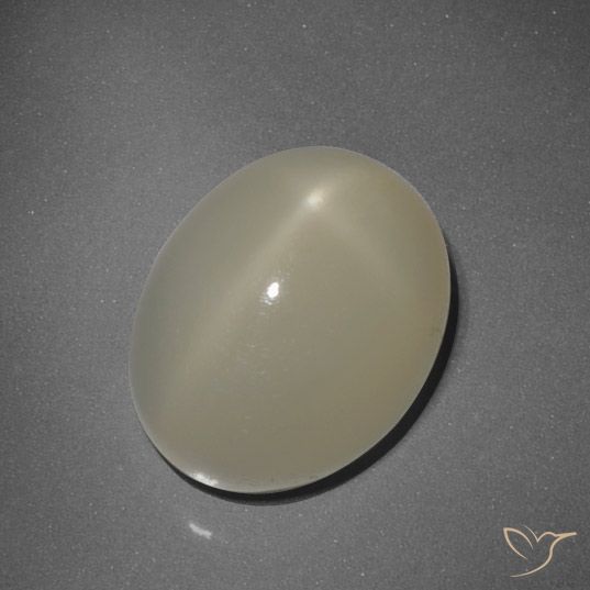 7.55ct Natural Marrón claro Piedra lunar estrella, Ovalada, Translúcido, Photo A