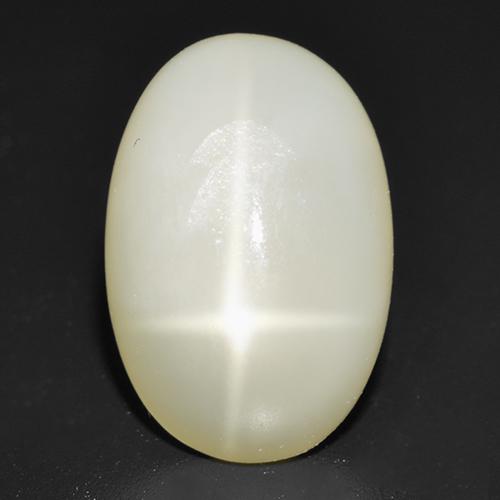 Piedra lunar estrella Blanco crema natural de 5.62 ct, Corte Óvalo, Translúcido