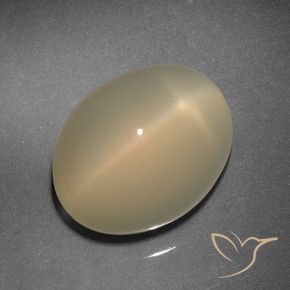 Piedra lunar estrella Marrón pálido natural de 11.92 ct, Ovalada, Translúcido