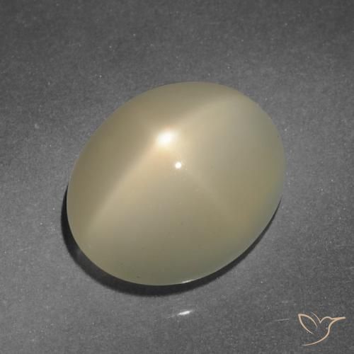 7.89ct Natural Marrón claro medio Piedra lunar estrella, Ovalada, Translúcido