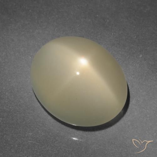 Piedra lunar estrella Marrón claro medio natural de 7.89 ct, Ovalada, Translúcido