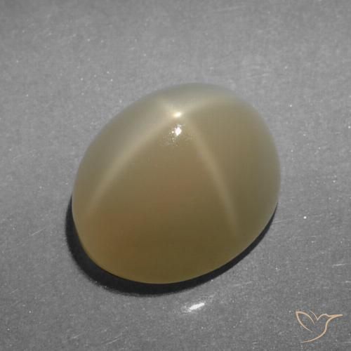 5.23ct Natural Marrón muy claro Piedra lunar estrella, Ovalada, Translúcido, Photo A