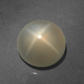 Piedra lunar estrella Crema natural de 4.58 ct, Corte Redondo, Translúcido