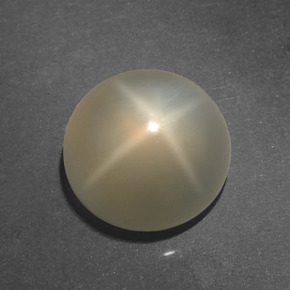 Piedra lunar estrella Crema natural de 4.58 ct, Corte Redondo, Translúcido