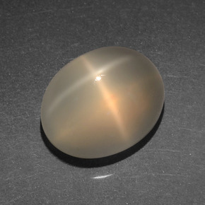 Piedra de luna estrella naranja natural de 4,97 ct, corte óvalo, translúcido