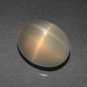 Piedra de luna estrella naranja natural de 4,97 ct, corte óvalo, translúcido