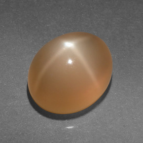 Piedra de luna estrella naranja natural de 4,95 ct, corte óvalo, translúcido