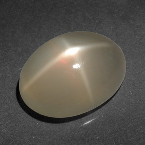 Piedra de luna estrella crema natural de 6,65 ct, corte óvalo, translúcido