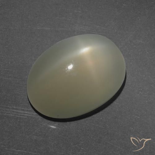 7.16ct Natural Marrón claro medio Piedra lunar estrella, Ovalada, Translúcido