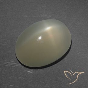 Piedra lunar estrella Marrón claro medio natural de 7.16 ct, Ovalada, Translúcido