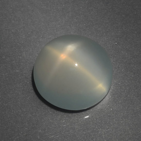 Piedra de luna estrella blanco natural de 7,44 ct, corte redondo, translúcido