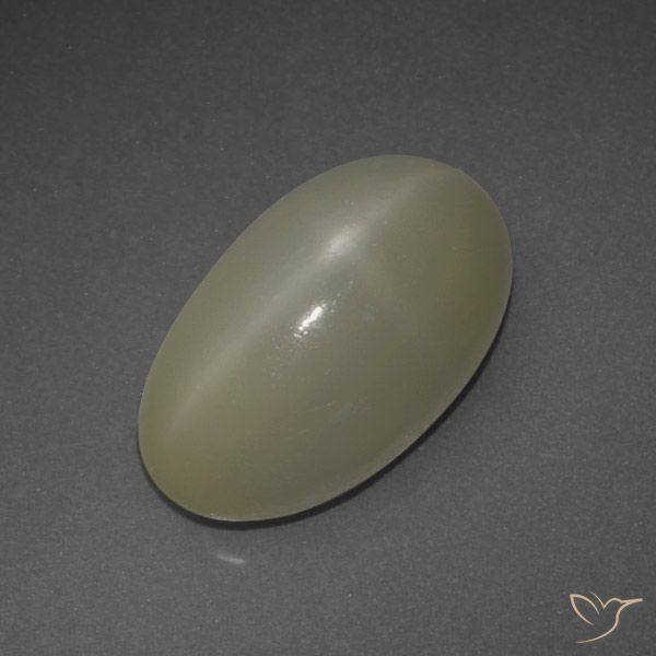 6.48ct Natural Marrón pálido Piedra lunar estrella, Ovalada, Translúcido, Photo A