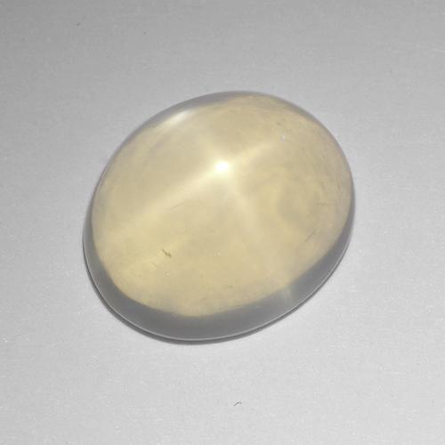 Piedra de luna estrella blanco natural de 4,56 ct, corte óvalo, transparente