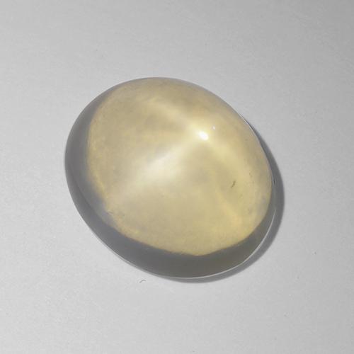 Piedra de luna estrella blanco natural de 4,56 ct, corte óvalo, transparente
