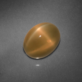 Piedra de luna estrella naranja natural de 3,32 ct, corte óvalo, translúcido