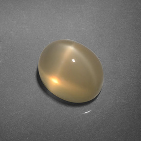 Piedra de luna estrella crema natural de 3,25 ct, corte óvalo, translúcido