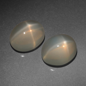 Gemas de piedra de luna estrella crema natural de  ct, corte óvalo, translúcido