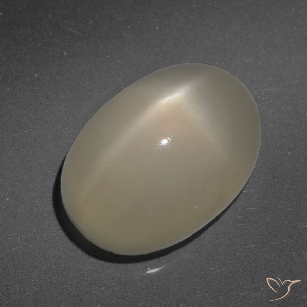 7.90ct Natural Marrón café claro Piedra lunar estrella, Ovalada, Translúcido, Photo A