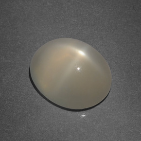 Piedra de luna estrella crema natural de 3,86 ct, corte óvalo, translúcido
