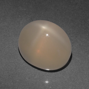 Piedra de luna estrella naranja natural de 4,66 ct, corte óvalo, translúcido