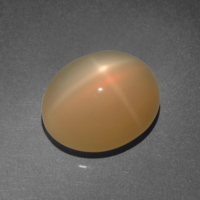 Piedra de luna estrella naranja natural de 8,03 ct, corte óvalo, translúcido