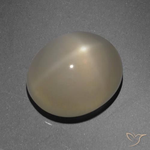 6.13ct Natural Marrón claro Piedra lunar estrella, Ovalada, Translúcido, Photo A