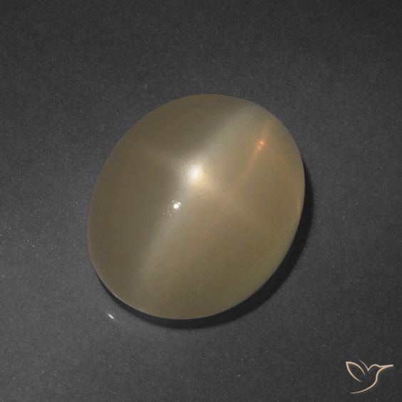 6.37ct Natural Marrón claro Piedra lunar estrella, Ovalada, Translúcido