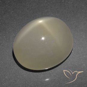 Piedra lunar estrella Marrón claro natural de 6.84 ct, Ovalada, Translúcido