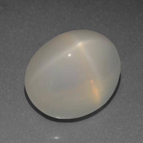 Piedra de luna estrella blanco natural de 6,22 ct, corte óvalo, translúcido
