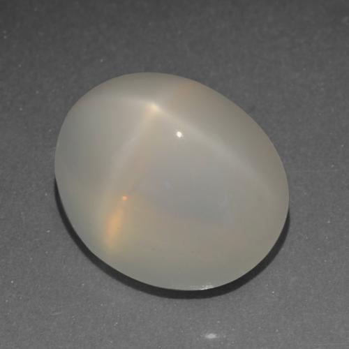 Piedra de luna estrella blanco natural de 6,22 ct, corte óvalo, translúcido