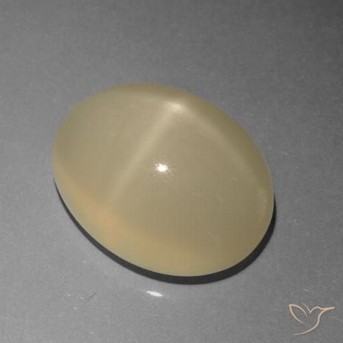 6.77ct Natural Marrón café claro Piedra lunar estrella, Ovalada, Translúcido