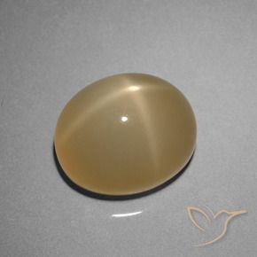 Piedra lunar estrella Marrón amarillento natural de 8.51 ct, Ovalada, Translúcido
