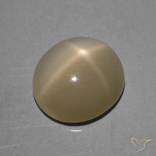 6.68ct Natural Marrón amarillo claro Piedra lunar estrella, Ovalada, Translúcido, Photo A